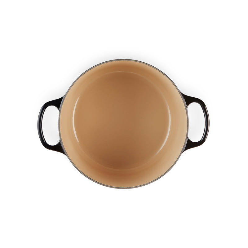 26cm Signature Cast Iron Deep Round Casserole - Black Onyx