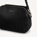 Dukes Place Weave Ziptop Crossbody - Black