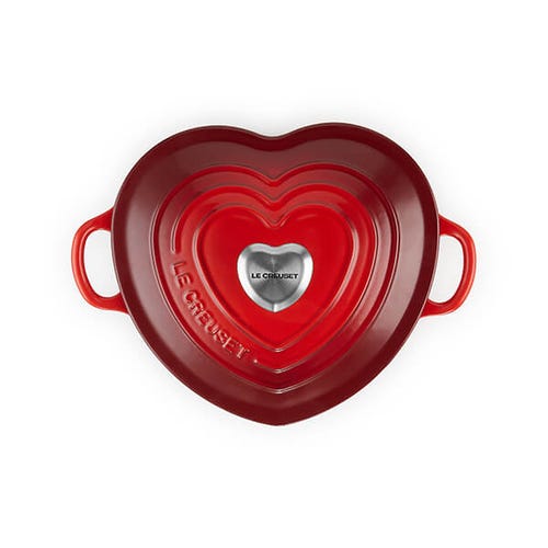Cast Iron 20cm Heart Casserole - Cerise