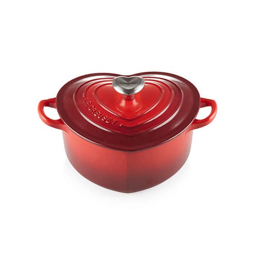Cast Iron 20cm Heart Casserole - Cerise
