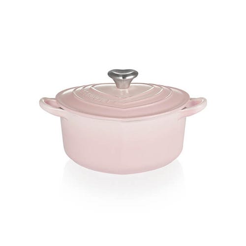Cast Iron 20cm Heart Casserole - Shell Pink