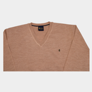 Plain V Neck Jumper - Peach