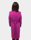 Full Length Belted Coat - Fuchsia