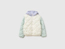 Girls Padded Jacket - Cream/green