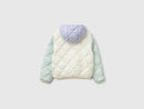 Girls Padded Jacket - Cream/green