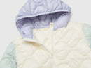 Girls Padded Jacket - Cream/green