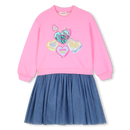 Bi-Material Dress - Pink