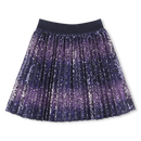 Pleated Sequins Skirt - Navy