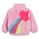 2 Pockets Faux Fur Coat - Pink