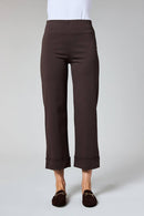 Wide Leg Cuff Trouser - Choc