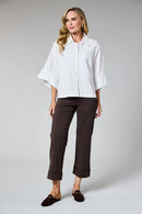 Wide Leg Cuff Trouser - Choc