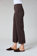 Wide Leg Cuff Trouser - Choc