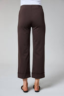 Wide Leg Cuff Trouser - Choc