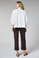 Wide Leg Cuff Trouser - Choc