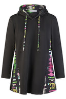 Hoodie with Colour Trim - Black