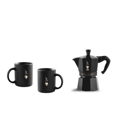 Moka Express 6-Cup & 2 Mugs Set - Black