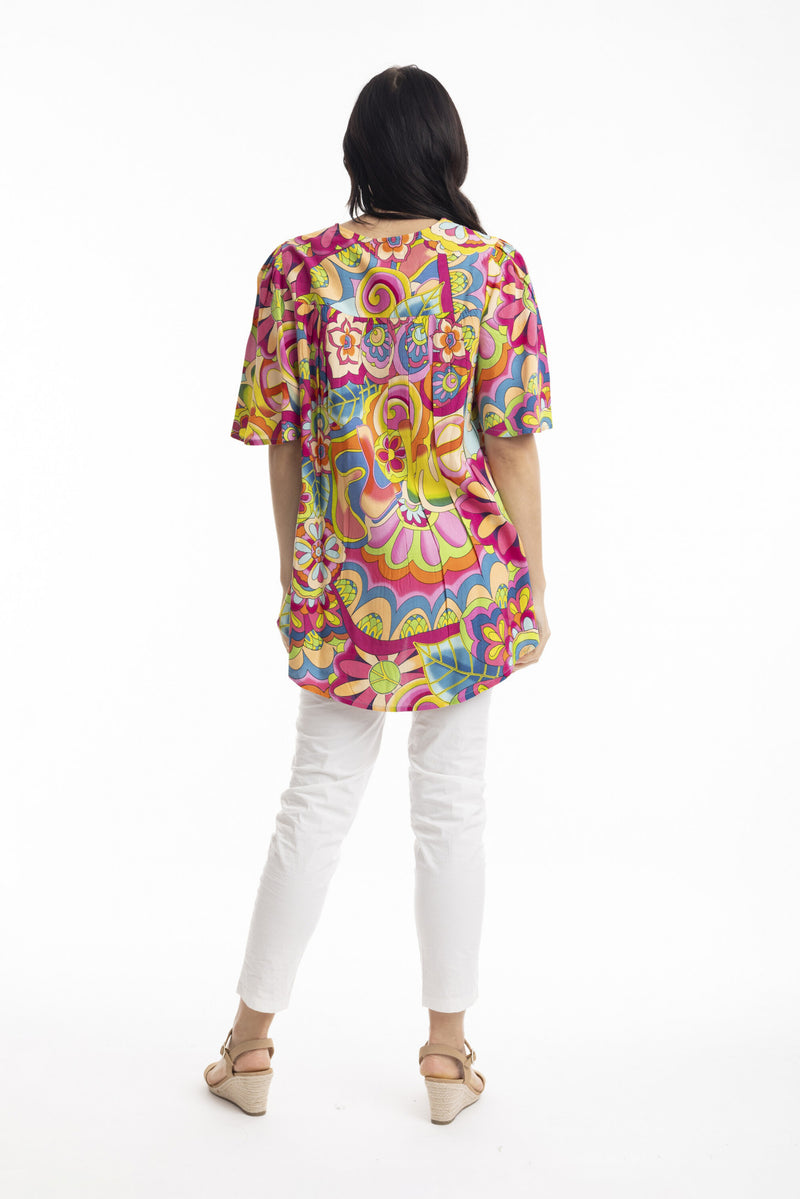Santa Monica Oversized Top - Multi Tropical