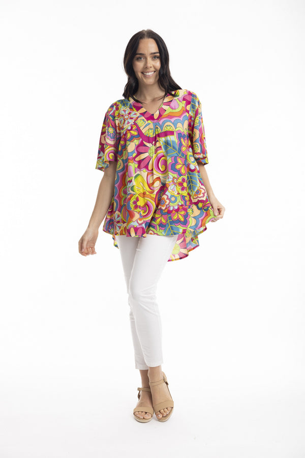 Santa Monica Oversized Top - Multi Tropical