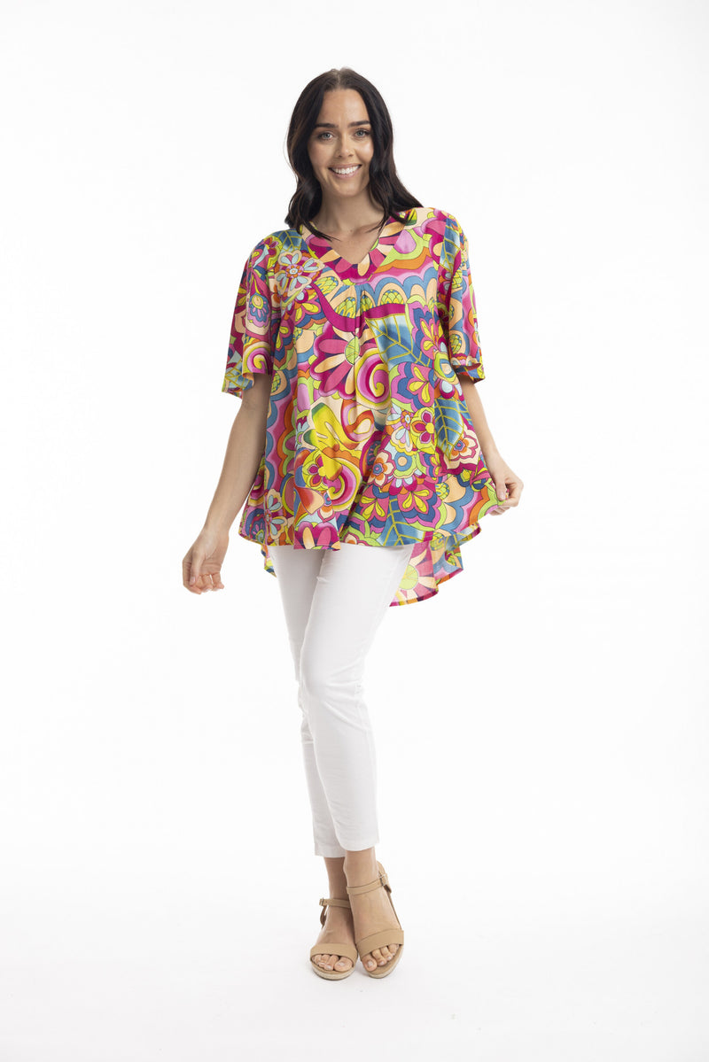 Santa Monica Oversized Top - Multi Tropical