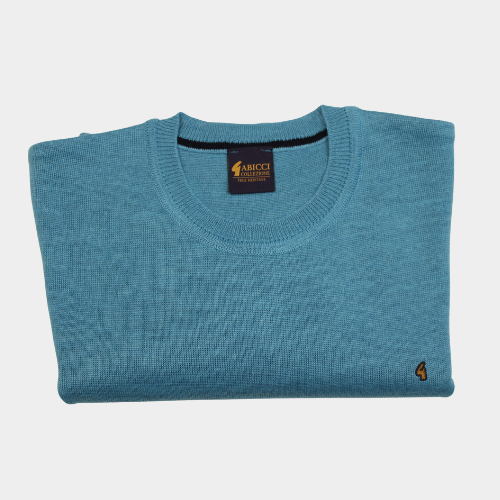 Plain Crew Neck Jumper - Aqua