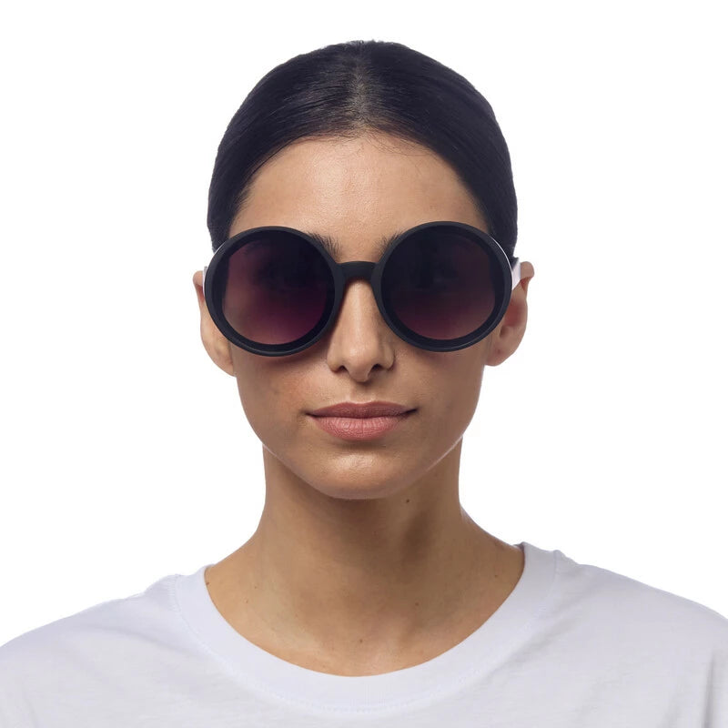 Monica Round Sunglasses - Black