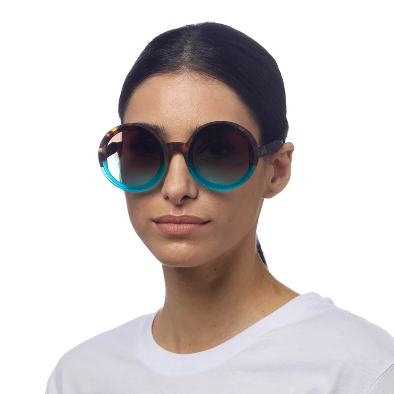 Monica Round Sunglasses - Havana Blue