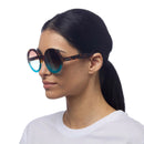 Monica Round Sunglasses - Havana Blue