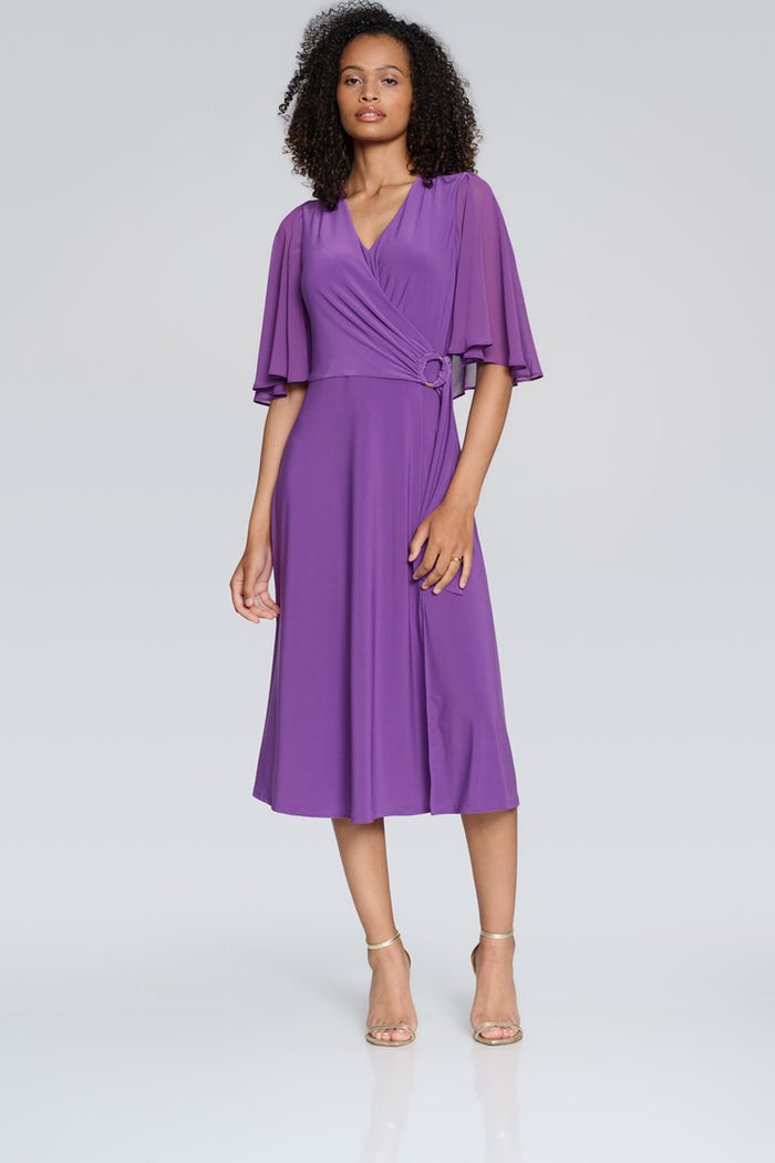 Chiffon Cape Flare Dress