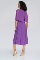 Chiffon Cape Flare Dress - Majesty