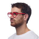 Lauro Round Reading Glasses - Red 1.5