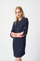 Mandarin Collar Dress - Midnight Blue