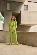 Flowly Notched Blazer - Greenery