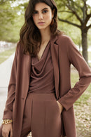 Cowl Neck Top - Toffee