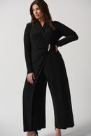 Wrap Front Jumpsuit - Black