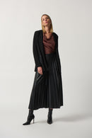 Faux Leather Blazer - Black