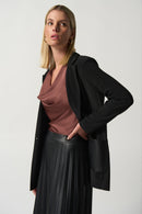 Faux Leather Blazer - Black