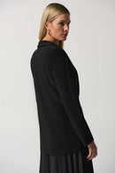 Faux Leather Blazer - Black