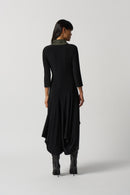 Pocket Detail Dress - Black/avocado