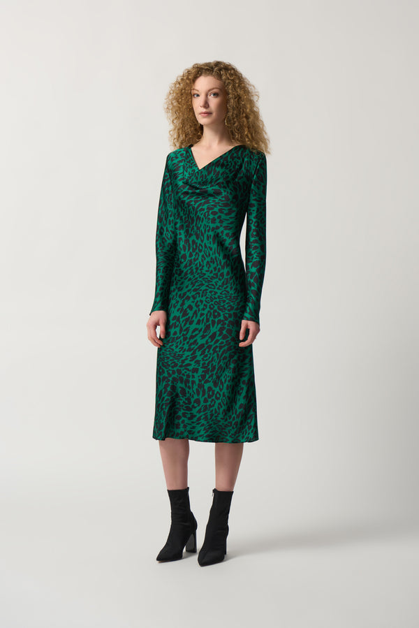 Leopard Print Dress - Black/green