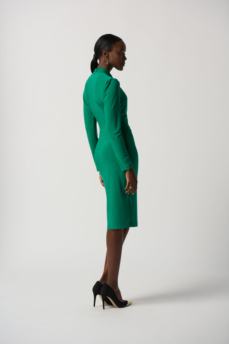 Wrap Front Belted Dress - Kelly Green