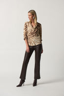 Snakeskin Print Blouse - Beige/multi