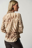 Snakeskin Print Blouse - Beige/multi