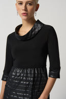 Striped Detail Dress - Black/silver