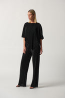 Wide Leg Knit Trouser - Black