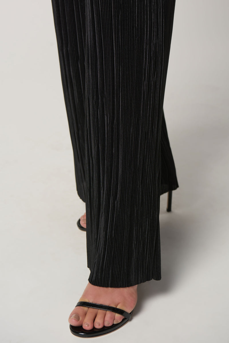 Wide Leg Knit Trouser - Black