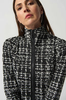 Flared Checkered Jacket - Black/white
