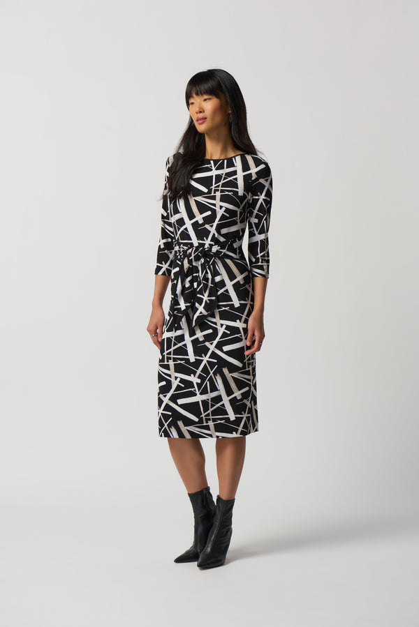 Abstract Print Dress - Black/multi