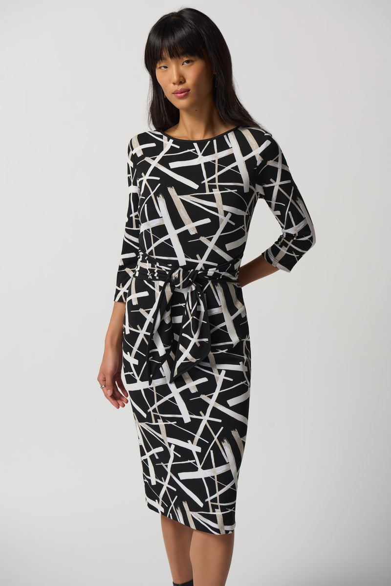 Abstract Print Dress - Black/multi