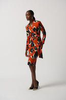 Animal Print Dress - Tandoori/multi
