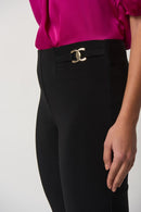Silk Straight-Leg Pants - Black